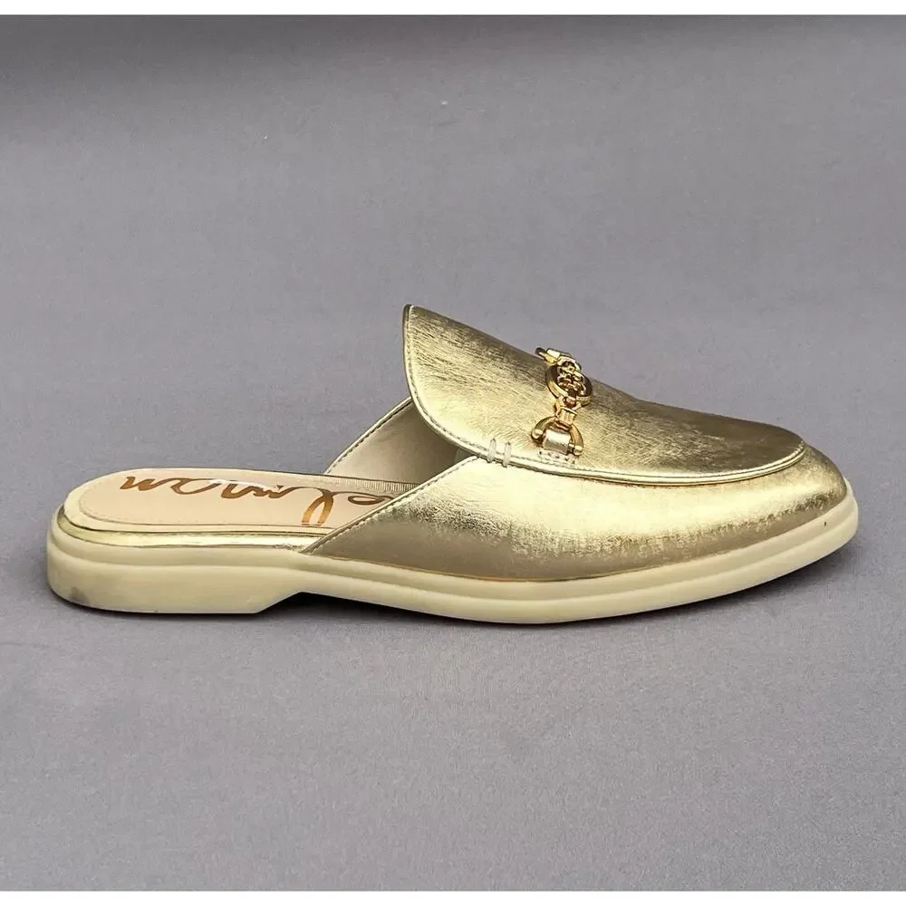 SAM EDELMAN Kira Mule Leather upper Women’s Shoes Amber Gold 8.5 US Size - Picture 4 of 13